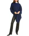 Sofia Cashmere Sofiacashmere Button Shoulder Cashmere Wrap In Blue