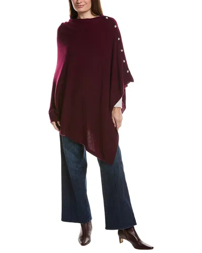 Sofia Cashmere Sofiacashmere Button Shoulder Cashmere Wrap In Burgundy