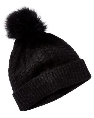 Sofia Cashmere Sofiacashmere Cable Cashmere Hat In Black