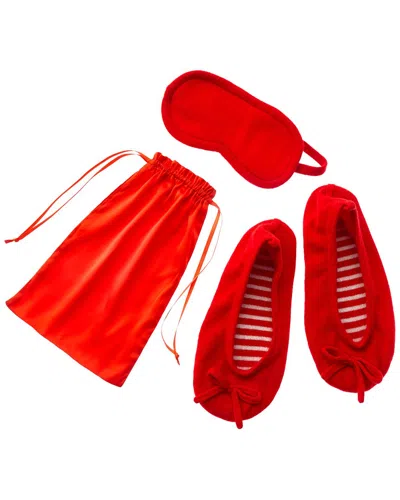 Sofia Cashmere Sofiacashmere Cashmere Ballet Slipper & Eye Mask Set With Drawstring Pouch
