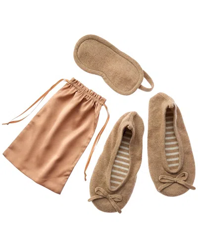 Sofia Cashmere Sofiacashmere Cashmere Ballet Slipper & Eye Mask Set With Drawstring Pouch