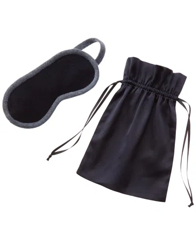 Sofia Cashmere Sofiacashmere Cashmere Eye Mask With Drawstring Pouch In Black