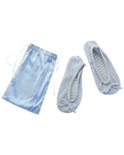 Sofia Cashmere Sofiacashmere Cashmere Knitted Ballet Slipper With Drawstring Pouch In Animal Print
