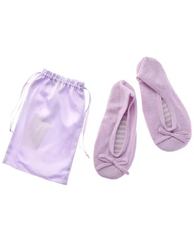 Sofia Cashmere Sofiacashmere Cashmere Knitted Ballet Slipper With Drawstring Pouch In Multi