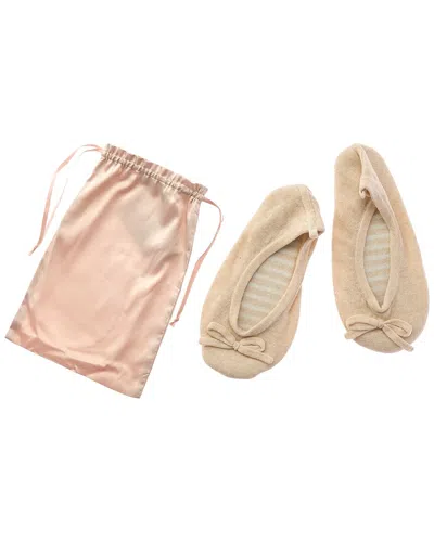 Sofia Cashmere Sofiacashmere Cashmere Knitted Ballet Slipper With Drawstring Pouch In Multi
