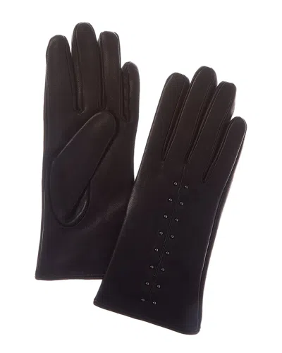 Sofia Cashmere Sofiacashmere Cashmere-lined Nappa Leather Gloves In Brown