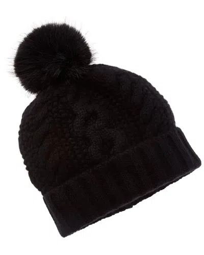 Sofia Cashmere Sofiacashmere Chunky Cable Cashmere Hat In Black
