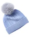 Sofia Cashmere Sofiacashmere Chunky Cable Cashmere Hat In Blue