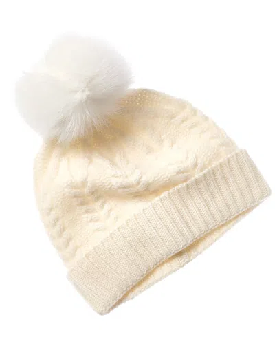 Sofia Cashmere Sofiacashmere Chunky Cable Cashmere Hat In Neutral