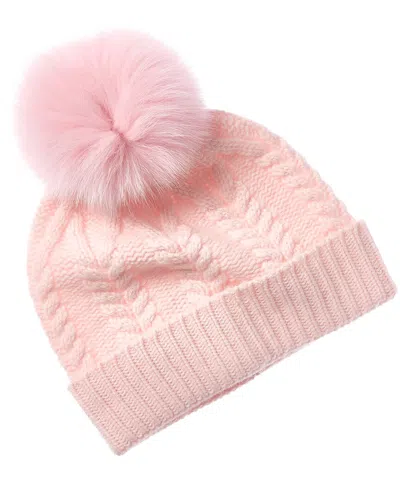 Sofia Cashmere Sofiacashmere Chunky Cable Cashmere Hat In Pink