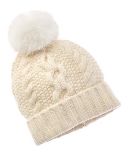 Sofia Cashmere Sofiacashmere Chunky Cable Cashmere Hat In White