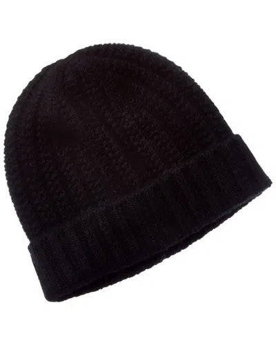 Sofia Cashmere Sofiacashmere Chunky Textured Shaker Cashmere Hat In Black