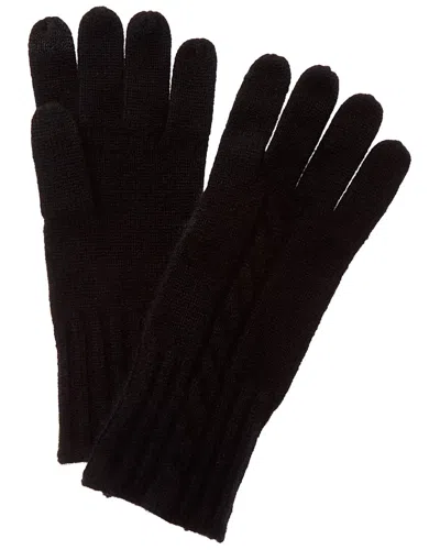 Sofia Cashmere Sofiacashmere Classic Cable Cashmere Gloves In Brown
