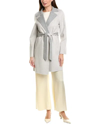 Sofia Cashmere Sofiacashmere Doubleface Notch Lapel Wool & Cashmere-blend Coat In Gray