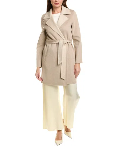 Sofia Cashmere Sofiacashmere Doubleface Notch Lapel Wool & Cashmere-blend Coat In Neutral