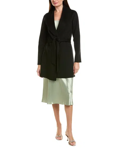 Sofia Cashmere Sofiacashmere Doubleface Unlined Wool & Cashmere-blend Coat In Black