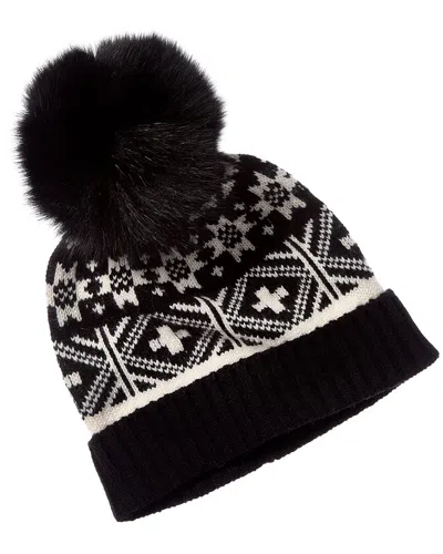 Sofia Cashmere Sofiacashmere Fairisle Wool & Cashmere-blend Hat In Black
