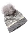 Sofia Cashmere Sofiacashmere Fairisle Wool & Cashmere-blend Hat In Gray