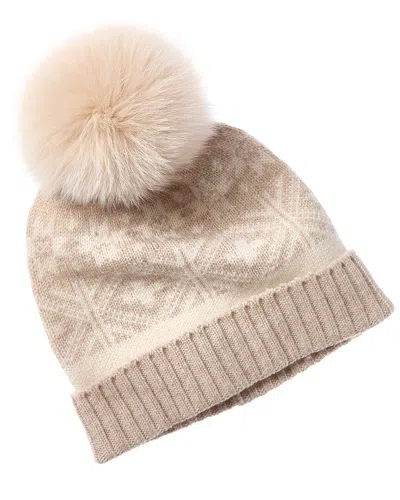 Sofia Cashmere Sofiacashmere Fairisle Wool & Cashmere-blend Hat In Beige