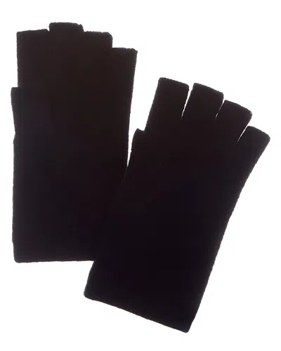 Sofia Cashmere Sofiacashmere Fingerless Cashmere Gloves In Black