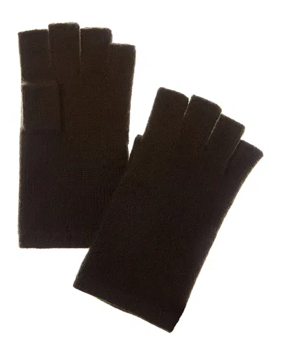 Sofia Cashmere Sofiacashmere Fingerless Cashmere Gloves In Black