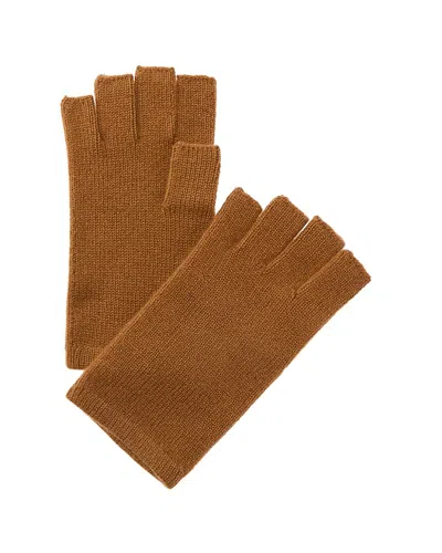 Sofia Cashmere Sofiacashmere Fingerless Cashmere Gloves In Brown