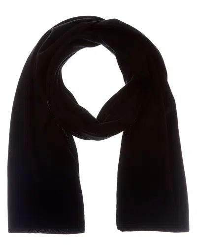 Sofia Cashmere Sofiacashmere Full Needle Rib Wool & Cashmere-blend Scarf In Black