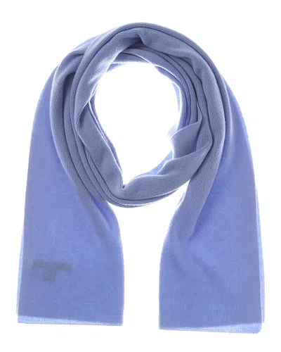 Sofia Cashmere Sofiacashmere Full Needle Rib Wool & Cashmere-blend Scarf In Blue