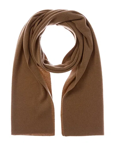 Sofia Cashmere Sofiacashmere Full Needle Rib Wool & Cashmere-blend Scarf In Brown