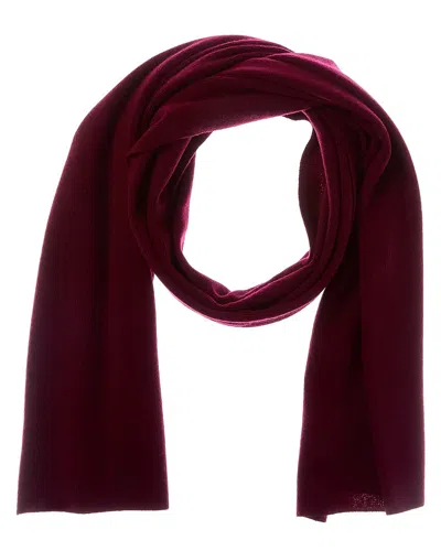 Sofia Cashmere Sofiacashmere Full Needle Rib Wool & Cashmere-blend Scarf In Burgundy