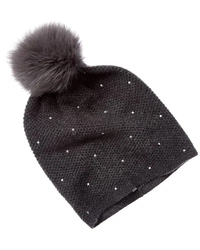 Sofia Cashmere Sofiacashmere Heat Set Pearl Texture Cashmere Hat In Grey