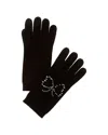 Sofia Cashmere Sofiacashmere Heatset Bow Cashmere Gloves In Black