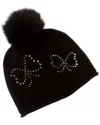 Sofia Cashmere Sofiacashmere Heatset Bow Cashmere Hat In Black