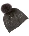 Sofia Cashmere Sofiacashmere Heatset Bow Cashmere Hat In Grey