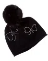 Sofia Cashmere Sofiacashmere Heatset Bow Cashmere Hat In Black