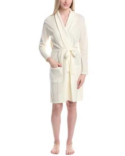 Sofia Cashmere Sofiacashmere Herringbone Texture Cashmere& Wool-blend Robe In Beige