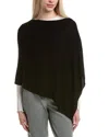 Sofia Cashmere Sofiacashmere Jersey Solid Wool & Cashmere-blend Poncho In Black
