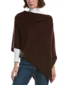 Sofia Cashmere Sofiacashmere Jersey Solid Wool & Cashmere-blend Poncho In Brown