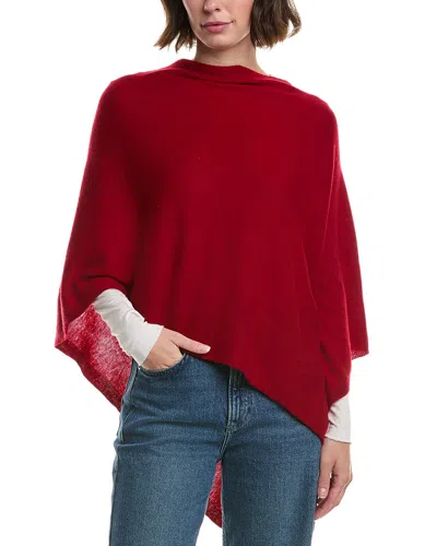 Sofia Cashmere Sofiacashmere Jersey Solid Wool & Cashmere-blend Poncho In Red