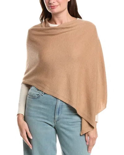 Sofia Cashmere Sofiacashmere Jersey Solid Wool & Cashmere-blend Poncho In Brown