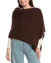Sofia Cashmere Sofiacashmere Jersey Solid Wool & Cashmere-blend Poncho In Brown