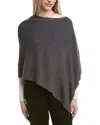 Sofia Cashmere Sofiacashmere Jersey Solid Wool & Cashmere-blend Poncho In Grey