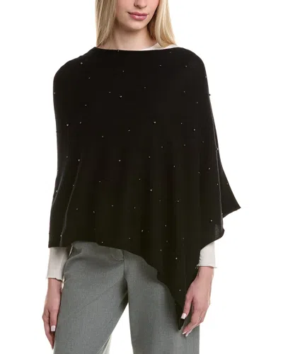 Sofia Cashmere Sofiacashmere Jersey Wool & Cashmere-blend Poncho In Black