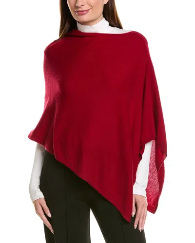 Sofia Cashmere Sofiacashmere Jersey Wool & Cashmere-blend Solid Poncho In Red