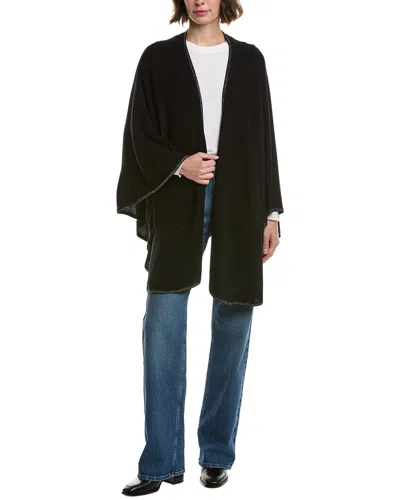Sofia Cashmere Sofiacashmere Knit Wool & Cashmere-blend Cape In Black