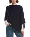 Sofia Cashmere Sofiacashmere Knit Wool & Cashmere-blend Poncho In Blue
