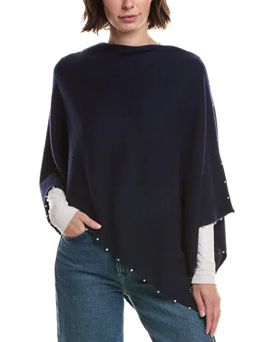 Sofia Cashmere Sofiacashmere Knit Wool & Cashmere-blend Poncho In Blue