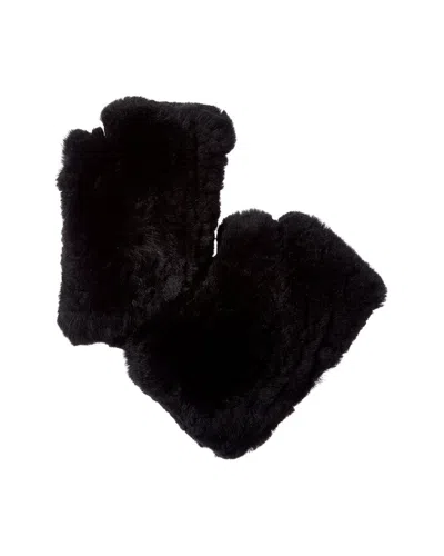 Sofia Cashmere Sofiacashmere Knitted Fingerless Glove In Black
