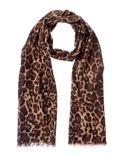 SOFIA CASHMERE SOFIACASHMERE LEOPARD PRINT LIGHTWEIGHT CASHMERE SCARF
