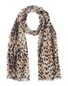 Sofia Cashmere Sofiacashmere Leopard Print Lightweight Cashmere Scarf In Animal Print